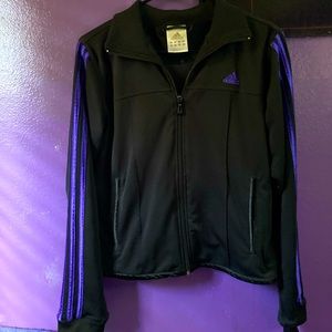 Adidas vintage women’s track jacket black & purple MEDIUM EUC
